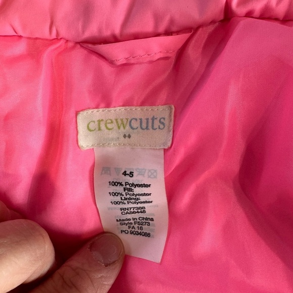 CREWCUTS link Quilted Vest pink size 4-5 - Picture 6 of 7